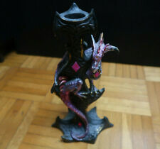Drachen Kerzenständer aus Kunststein Gothik Deko Dekoration Figur ca. 20 Jahre