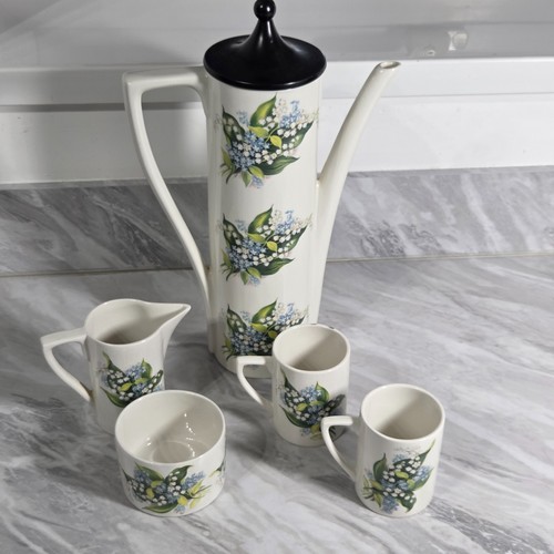 Vintage blumen kaffeekanne set - vintage,