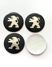 4x 56mm Für Peugeot Auto Nabendeckel Felgendeckel Nabenkappen Aufkleber Schwarz