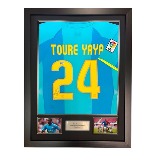 Yaya toure signed shirt - shirt, framed