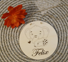 Namensschild Geburt Baby Personalisiert Rund Holz