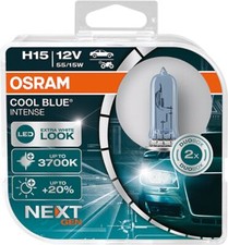 2x Osram H15 Cool Blue Intense 64176CBN Next GEN 12V 15/55W Xenon Look 3700K