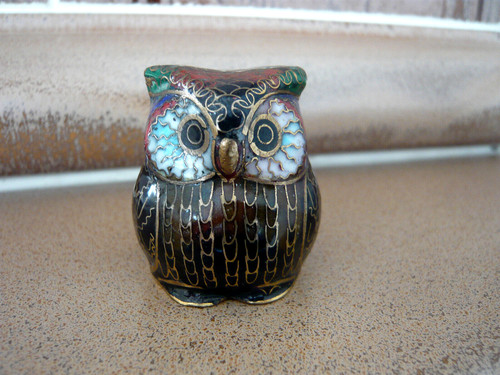 Cloisonne eule figur messing - eule,