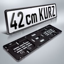 2 Kennzeichenhalter | 420 x 110 mm | für kurze Kennzeichen | schwarz | 42 x 11