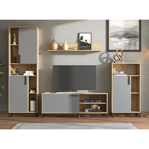 Wohnwand modern eiche holz - modern,