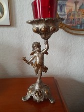 Ölllampe ewiges Licht Putte Antik Barock Figur Versilbert Vergoldet 22 cm
