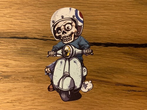 Vespa skull aufkleber zombie - aufkleber,