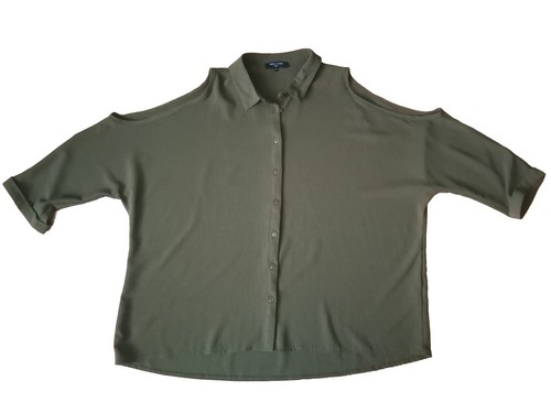 Khaki grün cold shoulder 4 - cold-shoulder, 3/4