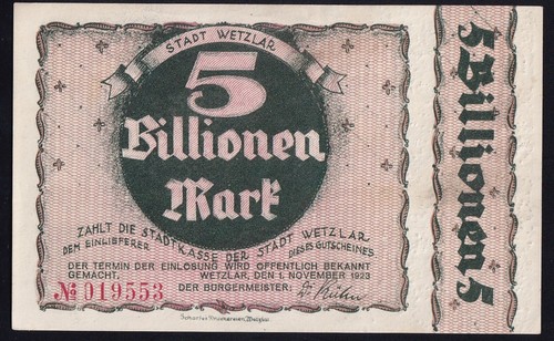 Wetzlar billionen mark - billionen,