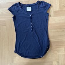 "Abercrombie & Fitch" Damen T-Shirt, Shirt Gr. S Kurzarm - dunkelblau