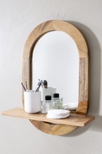 Spiegel 45x60cm mit Ablage Wandspiegel Massivholz Mango honigfarben NEU OVP!!!