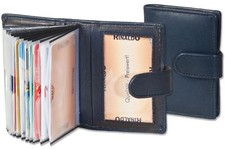 + Rinaldo - XXL-Kreditkartenetui für 19 Karten  Kalbsleder  dunkelblau 6880808