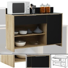 Küchenschrank 223 EICHE-schwarz Schrank Küchenregal Küchenmöbel Singleküche Holz