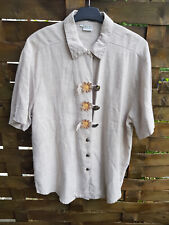 HESS FRACKMANN - 100% Leinen Kurzarm Trachten Bluse  Gr. 44  / top neuwertig