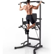 professional Gym Power Tower Dip Station Pull Up Bar Multi-Function Workout