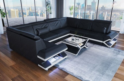 Leder sofa wohnlandschaft - leder, usb