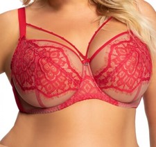 Gorsenia Bügel BH rot Soft Spitze große Größen breite Träger Dessous Lingerie