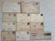 11 Postkarten mit Briefmarken um 1900 Königreich Bayern, Württemberg, Reichspost