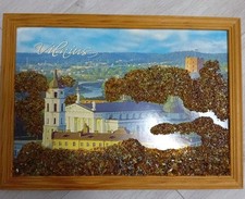 Bernsteinbild im Holzrahmen, Gr. 32 cm x 23 cm