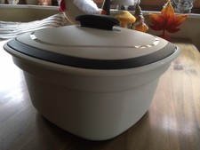 Tupperware Thermo Duo Siebservierer blau/cremeweiß Siebservierer Servierbehälter