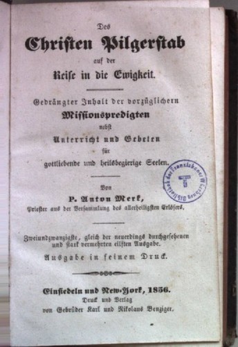 Des christen pilgerstab auf - des,