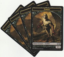 ✪ 4 MAGIC The Gathering ZOMBIE Black Creature Token PLAYSET M15/EN NM/EX