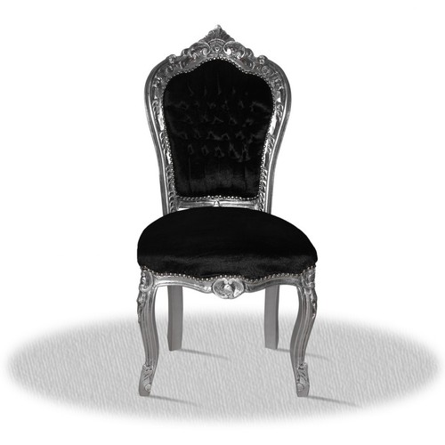 Barockstuhl schwarz silber