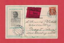 Postkarte - Eilboten - München - Prag - 19.3.1916 - Abb. Hindenburg