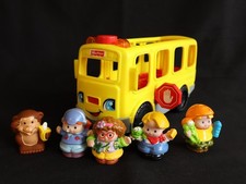 Fisher-Price Little People großes gelbes Schulbusfahrzeug, niederländische Sp...
