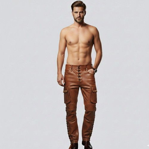 Neue braune motorrad lederhose - neue, motorrad-lederhose