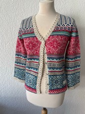 Strickjacke Odd Molly, Norwegermuster, blau, creme, rot Größe 1 oder 36