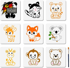 Cartoon Tier Schablonen Set 9