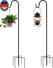 Schäferhaken Schwarz 234cm Vogelfutterspender Stange 5 Zinken Garten Hirtenhaken