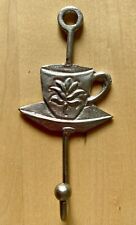 Haken Wandhaken Handtuchhaken Küche Landhaus Metall Shabby Kaffeetasse Silber