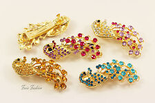 Haarspange Haarklammer Barrette Pfau Strass Haarschmuck A463