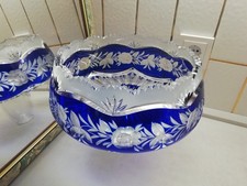 Große hochwertige wunderschöne dekorative Überfang Bleikristall kobaltblau