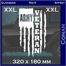 XXL- Army Veteran Aufkleber Auto Motorrad Militär Offroad Oldschool Autoaufklebe