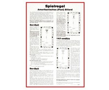 Pool-Billard Poster Spielregel