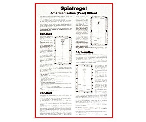 Pool billard poster spielregel - poster,
