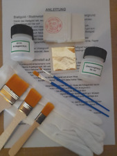 24 Karat Blattgold Starterset 60x Blatt Gold 24K. auf Base Lack Kleber Pinsel...