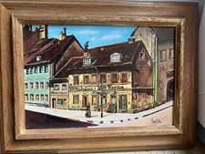 Original Gemälde Naive Malerei – Alter Spittelmarkt, Gerda Wilke