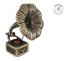 Anstecker Grammophon Retro Musik Talisman Glücksbringer Geschenkidee Rarität