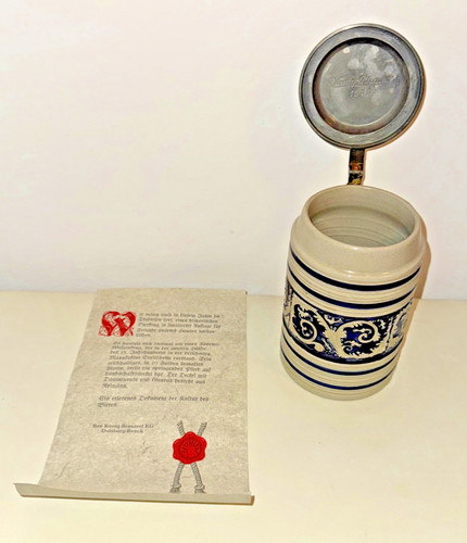 Bierkrug mit zinndeckel - mit,
