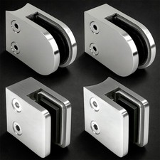 Glashalter Glasklemme EDELSTAHL V2A Klemmhalter Glasklemmhalter massiv geschl.