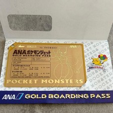 ANA Pokemon Jet Gold Boarding Pass No.3 Mewtwo Promo Japan Exclusive Vintage
