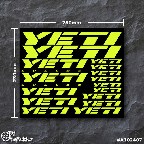 Yeti stickersatz neongelb - stickersatz,
