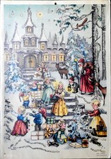 Adventskalender Weihnachtsmann/Engel/Wichtel/Geschenke - Hebel Verlag