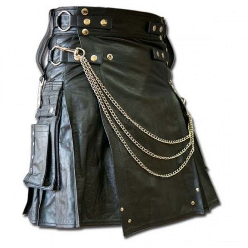 Herren rein schwarz leder - schwarz,