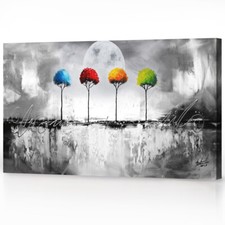 LEINWAND BILD BÄUME BUNT