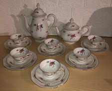 Rosenthal Perlrand Rose Service Kaffee Tee antik 20 tlg. Kannen Tassen Teller